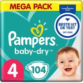 Pampers Baby Dry Luiers Maat 4 - 104 Luiers Voordeelverpakking