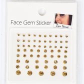 Gezichtsteentjes - Glitters - Face & Body Opplak Steentjes - Zelfklevend - Goud