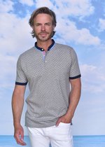 GCM poloshirt 24185 licht grijs melange print KM - 3XL