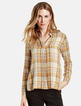 GERRY WEBER Dames Geruite blouse met lange mouwen