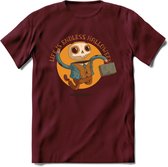 Casual skelet T-Shirt Grappig | Dieren halloween Kleding Kado Heren / Dames | Animal Skateboard Cadeau shirt - Burgundy - S