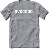 Avocado - Snack T-Shirt | Grappig Verjaardag Kleding Cadeau | Eten En Snoep Shirt | Dames - Heren - Unisex Tshirt | - Donker Grijs - Gemaleerd - S