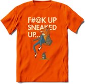 Casual vos quote T-Shirt Grappig | Dieren honden Kleding Kado Heren / Dames | Animal Skateboard Cadeau shirt - Oranje - XL