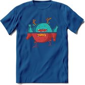 Casual monsters T-Shirt Grappig | Dieren Kleding Kado Heren / Dames | Animal Skateboard Cadeau shirt - Donker Blauw - L