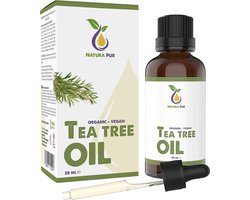 Natura Pur Biologische theeboomolie, 50 ml; 100% natuurlijke etherische olie uit Australië, veganistisch, tegen onzuivere huid, huidontstekingen, puistjes, acne en schimmels, zoals nagelschimmels en voetschimmels