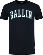 Ballin Amsterdam -  Heren Slim Fit   T-shirt  - Blauw - Maat XXL