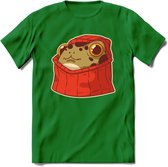 Hoodie frog T-Shirt Grappig | Dieren kikker Kleding Kado Heren / Dames | Animal Skateboard Cadeau shirt - Donker Groen - S