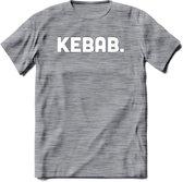 Kebab - Snack T-Shirt | Grappig Verjaardag Kleding Cadeau | Eten En Snoep Shirt | Dames - Heren - Unisex Tshirt | - Donker Grijs - Gemaleerd - XXL
