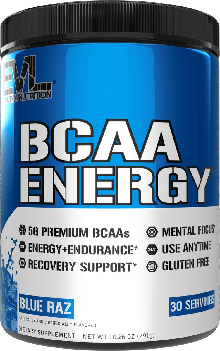 EVL Nutrition BCAA Energy (30 serv) Blue Raz - Aminozuren - BCAA