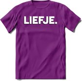 Liefje - Valentijn T-Shirt | Grappig Valentijnsdag Cadeautje voor Hem en Haar | Dames - Heren - Unisex | Kleding Cadeau | - Paars - S