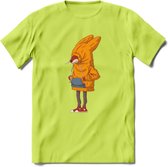 Verlegen vos T-Shirt Grappig | Dieren honden Kleding Kado Heren / Dames | Animal Skateboard Cadeau shirt - Groen - XL