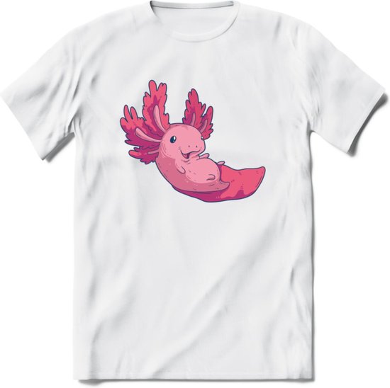 Schattig Axolotl T-Shirt Grappig | Dieren amfibieën Kleding Kado Heren / Dames | Animal Cadeau shirt - Wit - S