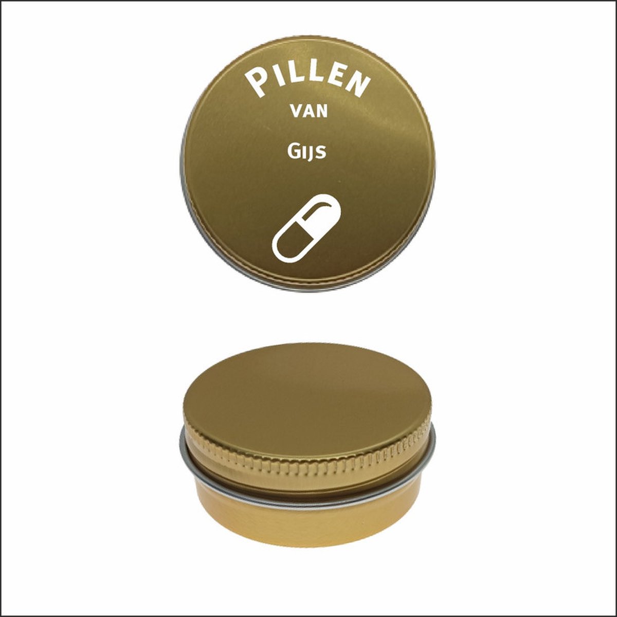 Goedkoopste Pillen Blikje Met Naam Gravering - Gijs