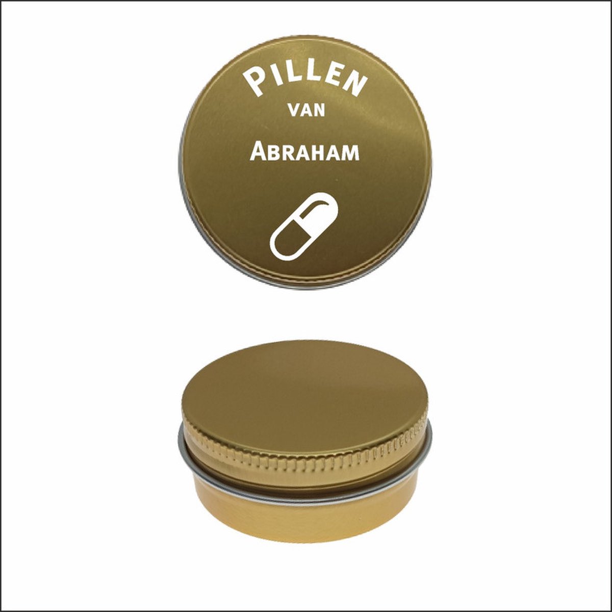 Goedkoopste Pillen Blikje Met Naam Gravering - Abraham