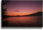 Walljar - Zonsondergang Lake Quinault - Muurdecoratie - Canvas schilderij