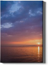 Walljar - Sunset Over The Ocean - Muurdecoratie - Canvas schilderij