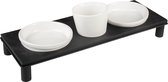 Duvo+ dinner set stone up buffet square 200ml - 41,8x21,8cm wit/zwart