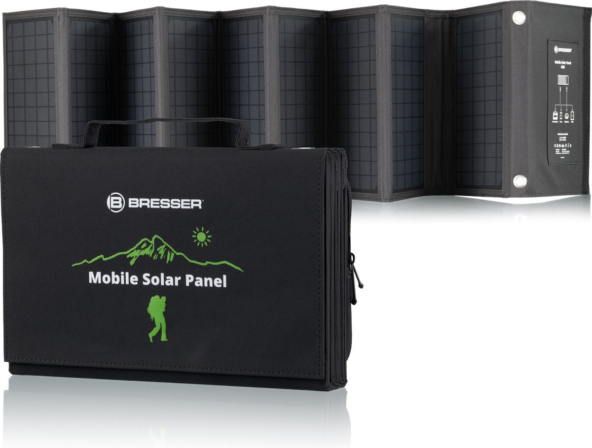 Bresser Mobiel Zonnepaneel – 60W – Voor o.a. Smartphone & Tablets – 3x USB