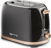 Magnani Broodrooster - Toaster - Zwart en Rosé Goud - 2 Brede Sleuven - Met Kruimellade - Opwarmfunctie - Ontdooifunctie - 850 W