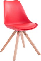 Eetkamer - Bezoekersstoel Sievi Kunstleer Square legs NE, Rood