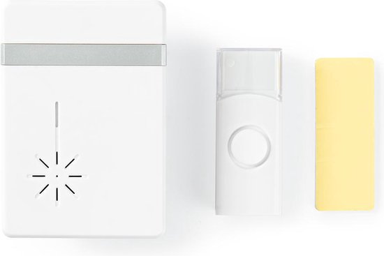 Nedis Draadloze Deurbelset - Batterij Gevoed - 3 V DC - 1x CR2032 - Volume: 80 dB - Signaalbereik: 300 m - IP44 - 36 Melodiën - 1 Ontvanger - Wit — afbeelding 5