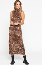 LOLALIZA Maxi luipaardjurk - Camel - Maat 42