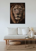 Poster Brown Lion #1  - 61x91cm - Premium Museumkwaliteit - Uit Eigen Studio HYPED.®