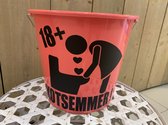 Kots emmer - Cadeau emmer - 10 liter - Roze opdruk zwart - cadeau voor haar