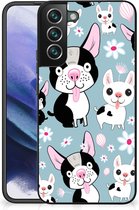 Telefoonhoesje Geschikt voor Samsung Galaxy S22 Pro Backcase Siliconen Hoesje met Zwarte rand Hondjes