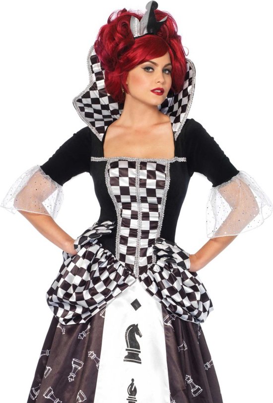 Wonderland Chess Queen kostuum | Kleed met schaakspel maat M
