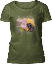 Ladies T-shirt Protect Bee Green S