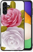 GSM Hoesje Geschikt voor Samsung Galaxy A13 5G | Geschikt voor Samsung Galaxy A04s Silicone Back Case met Zwarte rand Roses