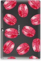 Tablet Hoes Lenovo Tab 10 | Tab 2 A10-30 Back cover met naam Pink Macarons met transparant zijkanten
