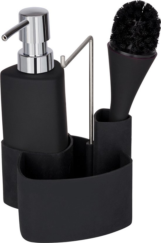 Wenko Afwas organizer met vaatdoekhouder zwart - Zwart