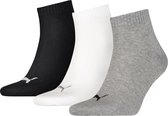 Puma sokken Quarter wit-zwart-grijs 3-pack
