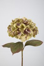 Kunstbloem - Hydrangea - Hortensia - topkwaliteit decoratie - 2 stuks - zijden bloem - geel - 70 cm hoog