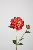 Kunstbloem - Dahlia Diva - topkwaliteit decoratie - 2 stuks - zijden bloem - roze - 57 cm hoog
