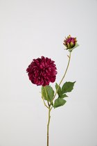 Kunstbloem - Dahlia hillcrest - topkwaliteit decoratie - 2 stuks - zijden bloem - paars - 10 cm hoog