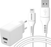 Accezz Oplader Inclusief USB-A naar geschikt voor lightning Kabel - Lader Adapter 20 Watt - Snellader - Wit