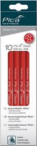 Pica Timmermanspotloden 10 stuks - 24 cm - grafiet
