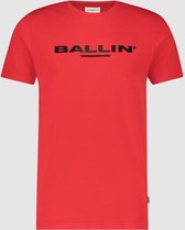 Ballin Amsterdam -  Heren Slim Fit   T-shirt  - Rood - Maat XS
