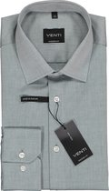 VENTI modern fit overhemd - grijs - Strijkvrij - Boordmaat: 41
