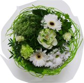 Boeket Sisal Medium Wit ↨ 30cm - bloemen - boeket - boeketje - bloem - droogbloemen - bloempot - cadeautje