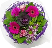 Boeket Sisal Medium Lila ↨ 30cm - bloemen - boeket - boeketje - bloem - droogbloemen - bloempot - cadeautje