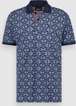 Twinlife Heren Allover Print SS - Polo's - Lichtgewicht - Elastisch - Sterk - Blauw - 2XL