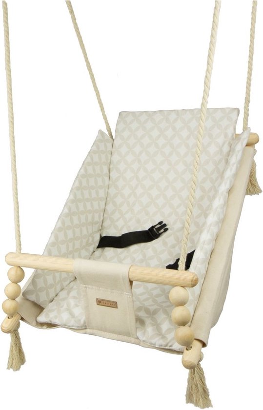 Babyschommel - voor binnen - crème met diamant - tot 20 kg van Rena. — afbeelding 3