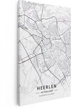 Artaza - Peinture sur Canevas - Carte de la ville de Heerlen dans le blanc - 40x60 - Petit - Photo sur Toile - Impression sur Toile