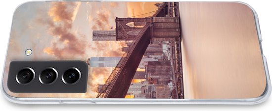 Coque Samsung Galaxy S21 FE - Pont de Brooklyn et skyline de New York au coucher du soleil - Coque de téléphone en Siliconen