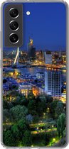 Geschikt voor Samsung Galaxy S21 FE hoesje - Rotterdam - Nederland - Skyline - Siliconen Telefoonhoesje