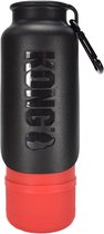 Kong Hondendrinkfles H2o 740 Ml Rvs/siliconen Rood/zwart